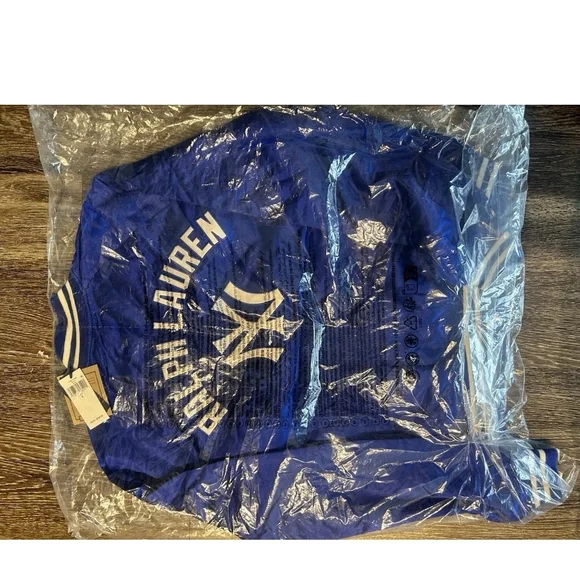 Ralph Lauren Yankees Satin Jacket - Rugby Royal - Size Large